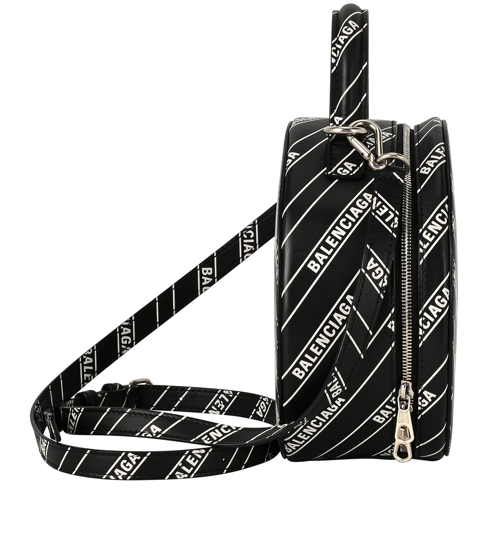 Logo Vanity Bag, &pound;395, Handbags, Black, Leather, Side view